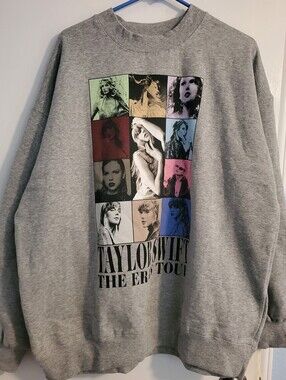 Taylor Swift The Eras Tour Official Gray Crewneck Sweatshirt XL